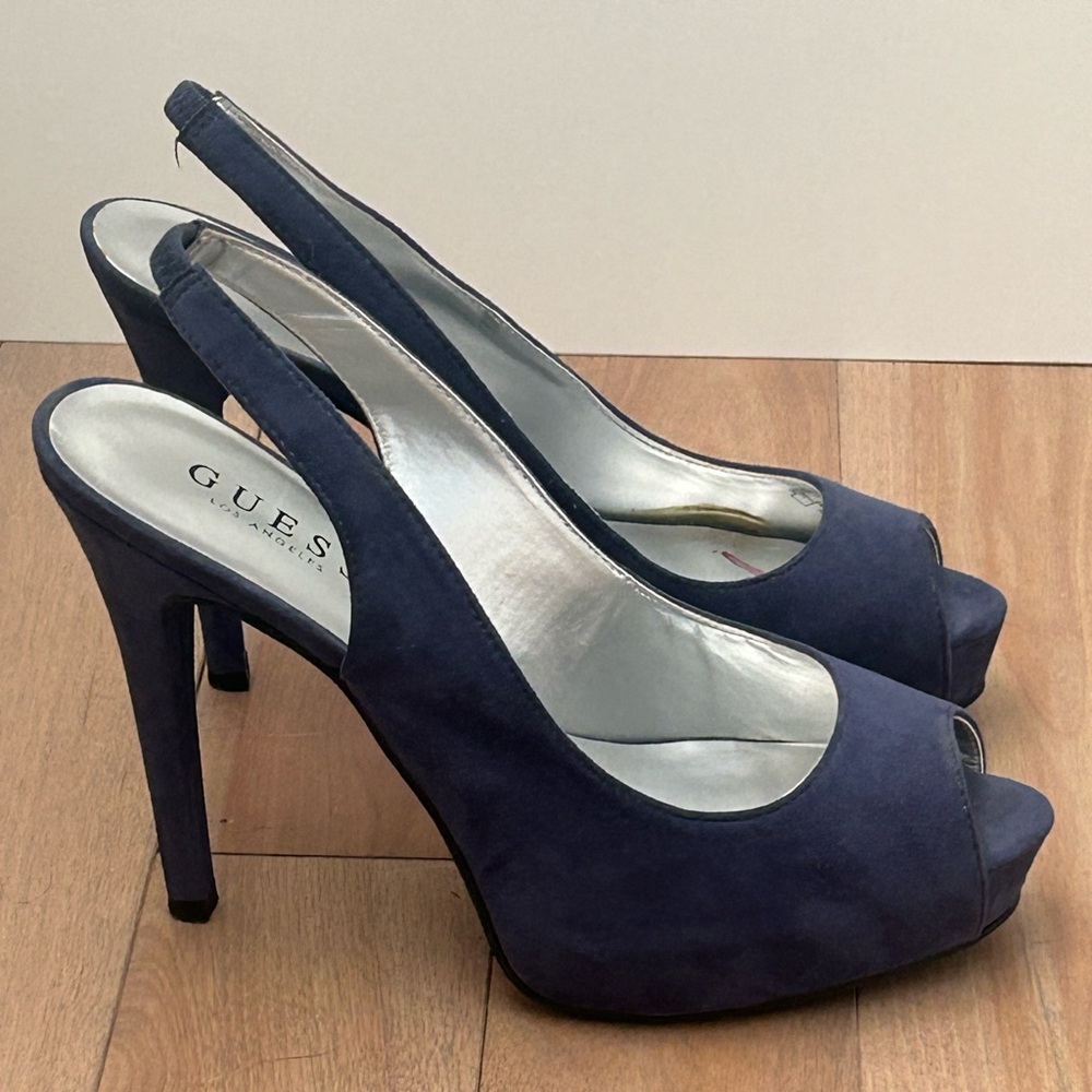Guess Navy Slingback Heels